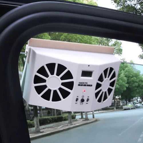 مروحة تبريد وتهوية السيارة على الطاقة الشمسية – مروحة شفط لفتحات النافذة